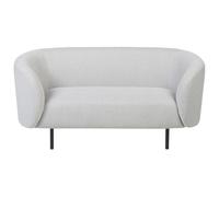 Beliani 2 Seater Fabric Sofa Black And White Loen, White