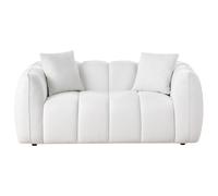 Beliani Sofa 2 Seater Ness Fabric White