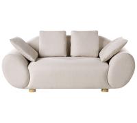 Beliani Sofa 2 Seater Ringel Fabric Light Beige