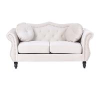 Sofa 2 Seater SKIEN Velvet Light Beige