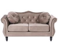 Beliani Sofa 2 Seater Skien Velvet Taupe