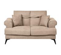 Sofa 2 Seater SKIVE Fabric Light Brown