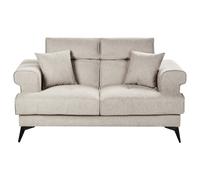 Beliani Sofa 2 Seater Skive Fabric Taupe