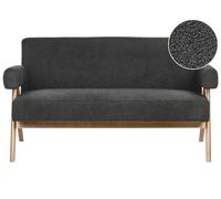 Sofa 2 Seater TAMRE Boucle Black/ Dark Brown