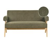 Beliani Sofa 2 Seater TAMRE Boucle Green/ Light Brown, Green