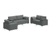 Sofa 3 pcs Fabric Linen Modern Couch Living Room Seating Foam Set Chic vidaXL