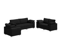 Sofa 3 pcs Fabric Linen Modern Couch Living Room Seating Foam Set Chic vidaXL