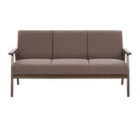Beliani 3 Seater Fabric Sofa Brown Asnes, Brown