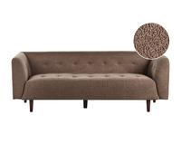 Beliani 3 Seater Boucle Sofa Brown Byske, Brown