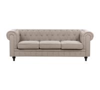 Sofa 3 Seater CHESTERFIELD Fabric Taupe