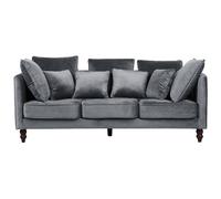 Beliani 3 Seater Velvet Sofa Grey Fenstad, Grey