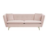 Beliani Sofa 3 Seater Frederica Velvet Pink