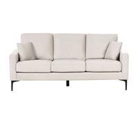 Beliani 3 Seater Fabric Sofa Light Beige Gavle, Brown
