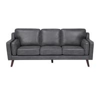 Beliani Sofa 3 Seater Lokka Faux Leather Grey