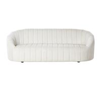 Beliani 3 Seater Velvet Sofa Off-white Malung, White