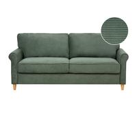 Beliani Sofa 3 Seater Ronneby Corduroy Dark Green