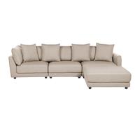 Beliani Sofa 3 Seater Sigtuna Fabric Beige With Ottoman