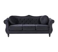 Sofa 3 Seater SKIEN Velvet Black