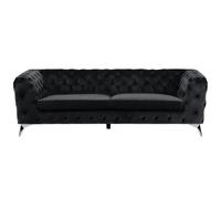 Sofa 3 Seater SOTRA Velvet Black