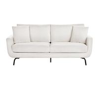 Beliani 3 Seater Fabric Sofa Off-white Vesala, White