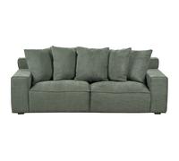 Beliani 3 Seater Chenille Sofa Green Viskan, Green