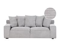 3 Seater Jumbo Cord Sofa Light Grey VISKAN