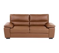 Beliani 3 Seater Faux Leather Sofa Golden Brown Vogar