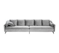 Beliani Velvet Sofa Light Grey Aure, Grey