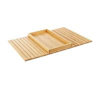 Sofa Arm Tray, Bamboo Folding Couch Arm Tray,Sofa Armrest Trays with Anti-Slip Pad, Holds Drinks, Snacks, Phone, Remote, Natural Material