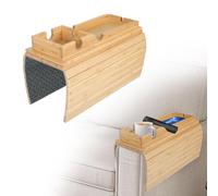 Sofa Arm Tray, Bamboo Sofa Arm Table, Foldable Sofa Table Tray, ClipTray Side Table for Couch, Couch Cup Holder Tray, Sofa Tray Table, Couch Arm Table, Sofa Armrest Organizer (Pull type)