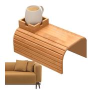 Sofa Arm Tray, Foldable Anti-Slip Couch Tray Wooden Armrest Tray Table Couch Protector Tray Drink Coaster for Drinks, Snack, Magazines, and Remote