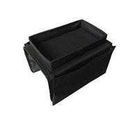 Sofa Armrest Caddy Organizer Pocket, No-slip Sofa Tray Table, Couch Armchair Storage Holder Bag, Chair Sofa Arm Large Storage Organiser for Magazine, Books, Cell Phone, iPad, TV Remote Control, Black