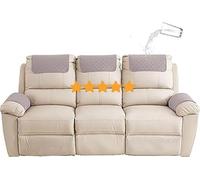 Sofa Armrest Cover Headrest Cover Recliner Chair Arm Cover Sofa Headrest Slipcovers Nonslip Waterproof Armchair Cover for Recliner Leather Sofa Couch Protector Modern ( Color : Light Grey , Size : 3 S
