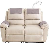 FAiruo Armrest and Headrest Cover for Sofa, Recliner Chair, Leather Couch - Nonslip Waterproof Protector(Light Grey,2-Seater Sofa/4-Piece)