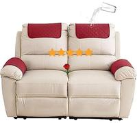 Sofa Armrest Cover Headrest Cover Recliner Chair Arm Cover Sofa Headrest Slipcovers Nonslip Waterproof Armchair Cover for Recliner Leather Sofa Couch Protector Modern a ( Color : 1 Red , Size : 2 Seat