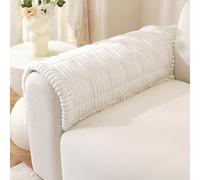 Sofa Armrest Covers, Backrest Covers, Corner Sofa Cover L Shape, Non Slip Pet Couch Cover Furniture Protectors for Dogs, Thick Soft Corduroy Sofa Pads Fuzzy Couch Cushions for Pet, Kid (White,70x70cm)