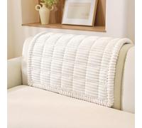 Sofa Armrest Covers, Backrest Covers, Corner Sofa Cover L Shape, Pet-Friendly Couch Cover Furniture Protectors for Dogs, Thick Soft Corduroy Sofa Pads Fuzzy Couch Cushions for Pet, Kid (White,90x90cm)