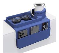 Sofa Armrest Cup Holder - Anti-Spill Drink Holder | Silicone Couch Arm Tray With Side Pocket | Anti-Slip Sofa Tray For Phone, Remote & Snacks
