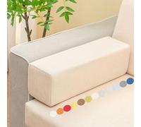 Sofa Armrest Cushion, 15/20cm Thick Rectangular Foam Lumbar Cushion, Comfortable, Removable Headboard and Backrest Cushion, For Beds and Various Sofas and Chairs,Beige,45x15x15cm