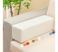 Sofa Armrest Cushion, 15/20cm Thick Rectangular Foam Lumbar Cushion, Comfortable, Removable Headboard and Backrest Cushion, For Beds and Various Sofas and Chairs,White,80x15x15cm