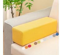 Sofa Armrest Cushion, 15/20cm Thick Rectangular Foam Lumbar Cushion, Comfortable, Removable Headboard and Backrest Cushion, For Beds and Various Sofas and Chairs,Yellow,40x20x20cm