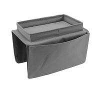 Sofa Armrest Organiser, Armchair Caddy with Tray, Couch Arm Tray Stylish And Durable Multifunctional Pocket Storage Bag, Remote Holder for Recliner for Headphones, Tablet, Phone, Glasses (Gray)