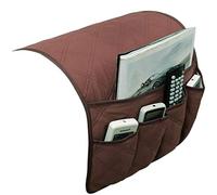 Sofa Armrest Organiser Couch Anti-Slip Armchair Caddy Waterproof TV Remote Control Holder Arm Chair Hanging Storage Bag with 5 Pockets for Magazine Cell Phone Snacks Glasses