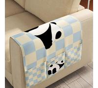 Sofa Armrest Organiser， Sofa Armrest Org. Polyester White 40-80x110cm Multi-Pkt Snacks TV Remote Books Mags Pen(White 4,60 * 110cm (three pockets))