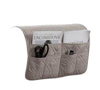 Sofa Armrest Organizer Caddy Anti-Slip Armchair Storage Bag Remote Control Holder for Recliner Couch with Pockets for Cellphone Magazines Glasses Space Saver Bag (Khaki)