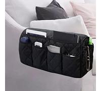 Sofa Armrest Organizer Waterproof Arm Rest Storage Bag Anti-Slip Couch Bedside Armchair Caddy Recliner Arm Protector Cover with 14 Pockets for Remote Control, Magazine, Phone, Table Tidy Organiser