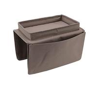 Sofa Armrest Organizer with Cup Holder Folding Tray for TV Remotes Magazines Snacks Fits Couch Recliner Armchair Made of 600D Oxford Cloth with Multiple Pockets Smart Storage (Coffee Color)