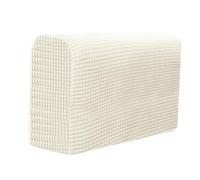 Sofa Armrest Protectors for Armchairs and Couches, Non-Slip Stretch Cover Made of Soft for POLAR Fleece to Prevent Wear and Stains, Machine Washable Furniture Accessory for Living(rice white)