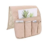 Sofa Armrest Storage Organizer, Anti-Slip Armchair Storage Bag with 5 pockets Waterproof Hanging Pocket Organiser TV Remote Control Holder Space Saver Bags for Glasses Phone Book Magazines