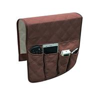 Sofa Armrest Storage Organizer, Anti-Slip Armchair Storage Bag with 5 pockets Waterproof Hanging Pocket Organiser TV Remote Control Holder Space Saver Bags for Glasses Phone Book Magazines